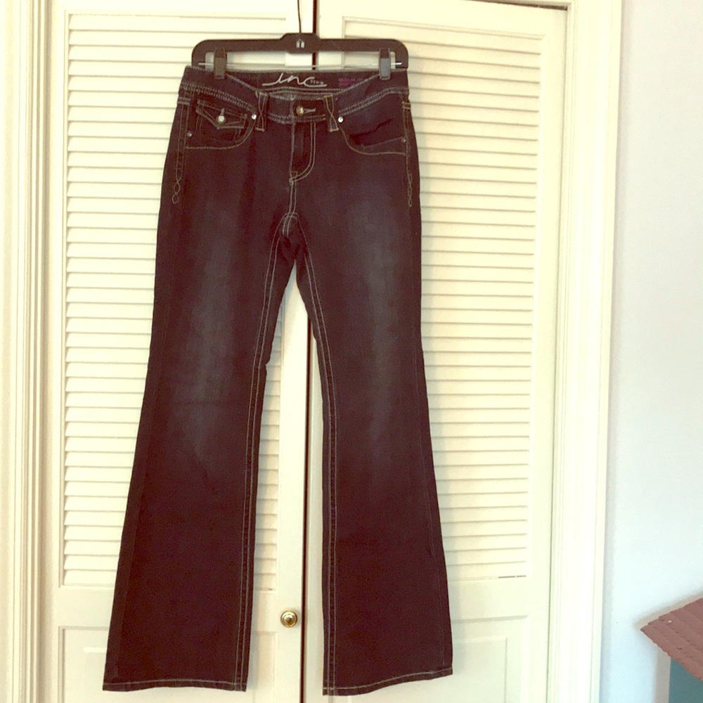 Dark wash boot cut jeans